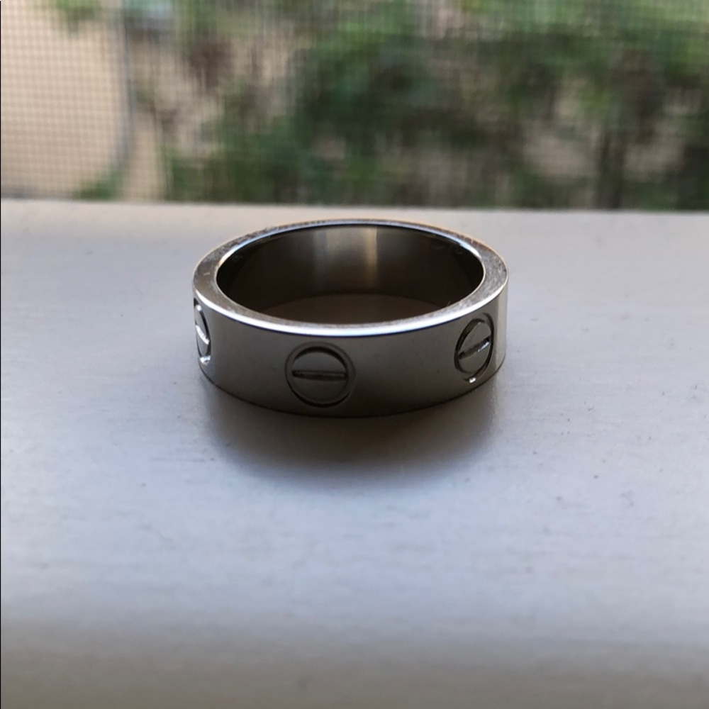 White Gold Love Ring